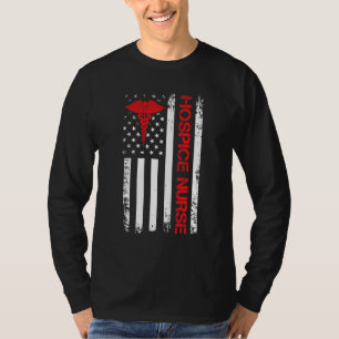 Camiseta Enfermeira de Cuidados Paliativos EUA Bandeira Ame