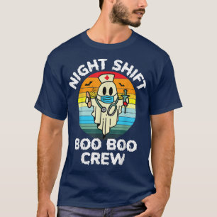 Camiseta Enfermeira de Desvio Noturno Retro Halloween Ghost