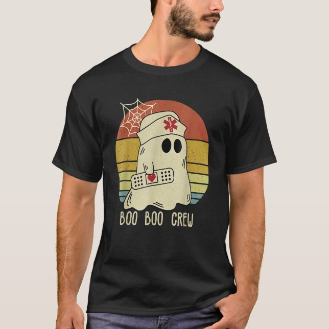 Camiseta Enfermeira de Dia de as Bruxas engraçado de Boo Bo (Frente)