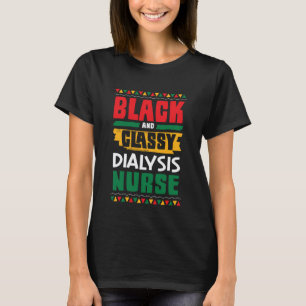 Camiseta Enfermeira de Diálise de Relógio Preto e Elegante 