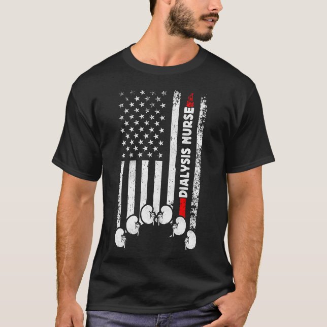 Camiseta Enfermeira de diálise Enfermeira de diálise Bandei (Frente)
