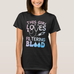 Camiseta Enfermeira de Diálise Engraçada Design para Menina