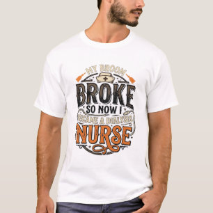 Camiseta Enfermeira de Diálise Halloween Vassoura Quebrou D