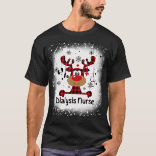 Camiseta Enfermeira de Diálise Sangrada Reindeer de Natal 