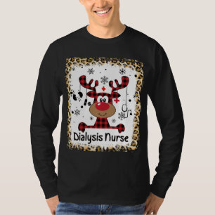 Camiseta Enfermeira de Diálise Sangrada Reindeer de Natal P