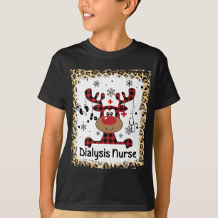 Camiseta Enfermeira de Diálise Sangrada Reindeer de Natal P