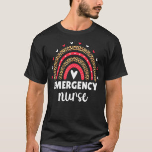Camiseta Enfermeira de emergência Leopard Rainbow Rn Women
