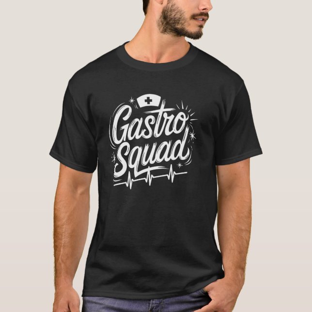 Camiseta Enfermeira de Endoscopia Gastro Squad, Equipe de E (Frente)