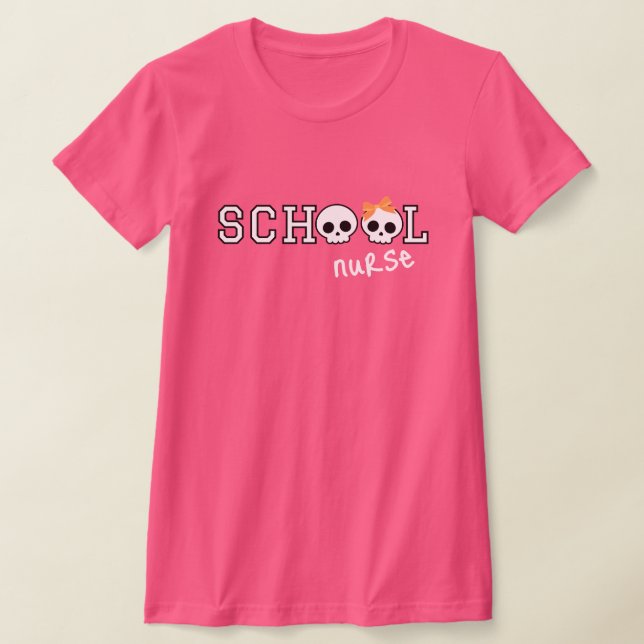 Camiseta Enfermeira de Enfermeira de Halloween Bonita Crâni (Postura )