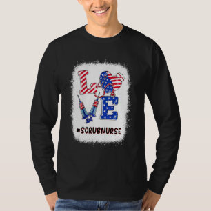 Camiseta Enfermeira de escrutínio de amor 4 de julho Enferm