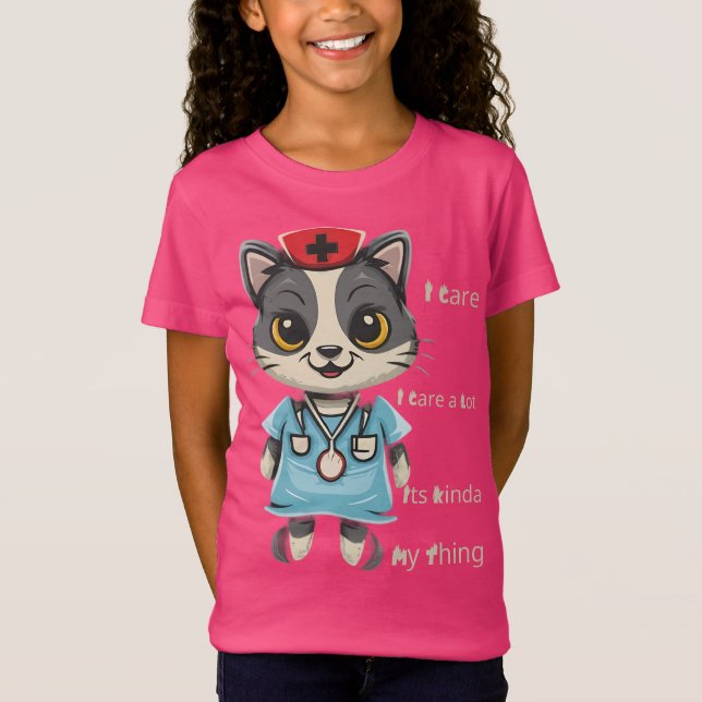 Camiseta Enfermeira de Gatos: É minha coisa Zipped (Frente)