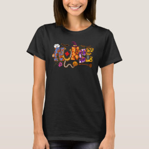 Camiseta Enfermeira de Halloween Enfermeira Fofa Trabalhado