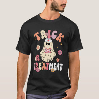 Camiseta Enfermeira De Icu De Truque Ou Tratamento Enfermei