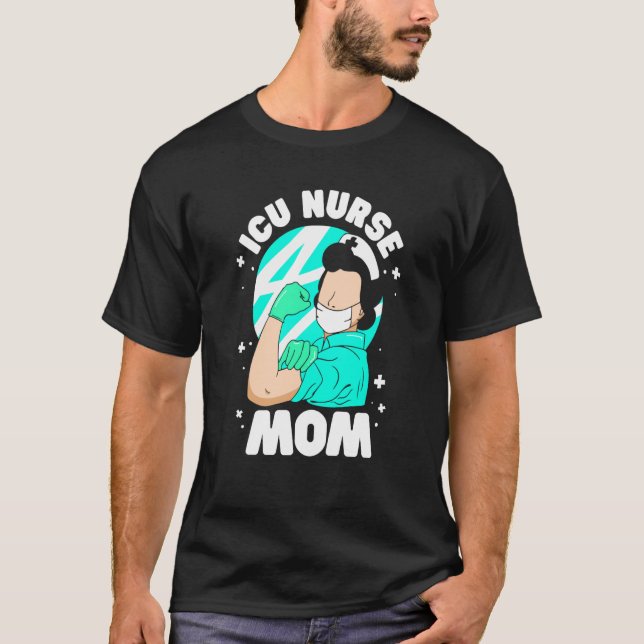 Camiseta Enfermeira de Icu Mãe Enfermagem De Gelo Hospital  (Frente)