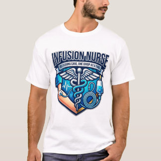 Camiseta Enfermeira de Infusão Prestando Cuidados Escudo IV