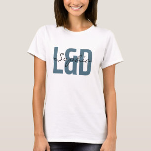 Camiseta Enfermeira de L&D Nome Personalizado Tipografia Ne