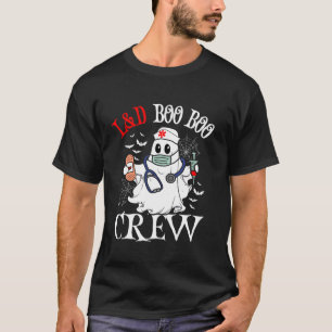 Camiseta Enfermeira de mão de obra Boo Crew Dia de as Bruxa