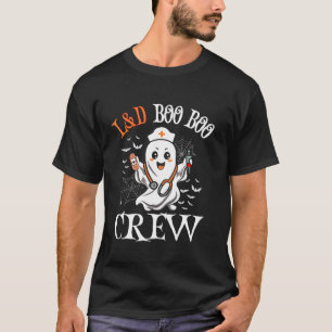 Camiseta Enfermeira de mão de obra Boo Crew Dia de as Bruxa