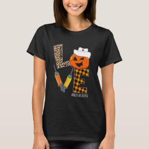 Camiseta Enfermeira de Med Cir Halloween Abóbora Leopardo A