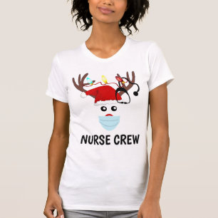 Camiseta Enfermeira de Natal A Vestir A Máscara