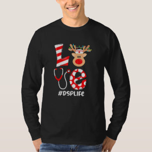 Camiseta Enfermeira de Natal Ama Enfermeira de Papais noeis