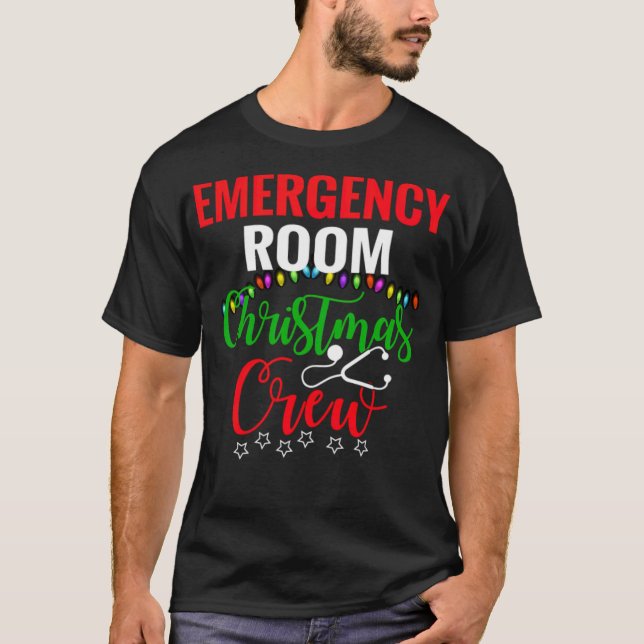 Camiseta Enfermeira de Natal da Sala de Emergência Enfermei (Frente)