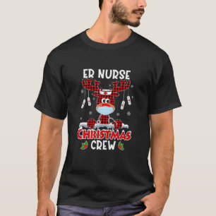 Camiseta Enfermeira de Natal de enfermeira de ICU em emerg