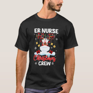 Camiseta Enfermeira de Natal de enfermeira de ICU em emerg