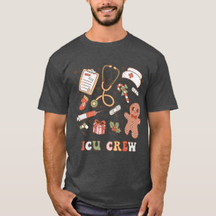 Camiseta Enfermeira de Natal de Tripulação da UTI Retro Int