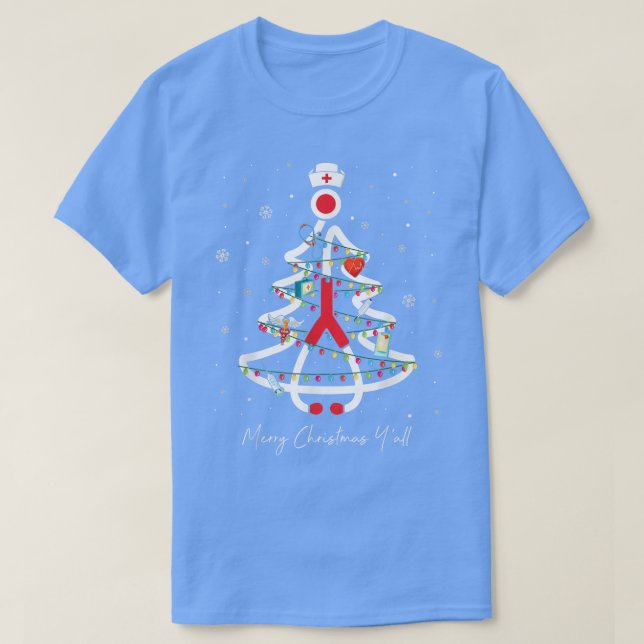 Camiseta Enfermeira de Natal Enfermando Enfermeira Engraçad (Frente do Design)