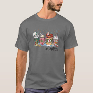 Camiseta Enfermeira de Natal Enfermeira Café Latte Cacau Qu