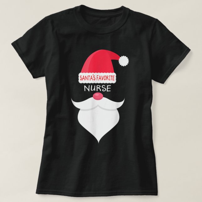 Camiseta Enfermeira de Natal engraçada, enfermeira favorita (Frente do Design)