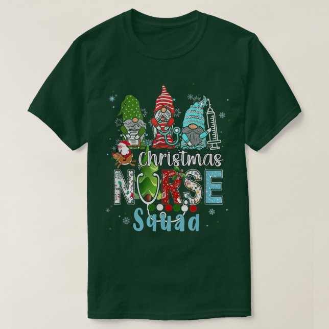 Camiseta Enfermeira de Natal Gnomo Esquadrão Feia (Frente do Design)