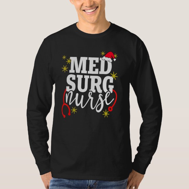 Camiseta Enfermeira de natal Med Surg - Natal Hat Holiday R (Frente)