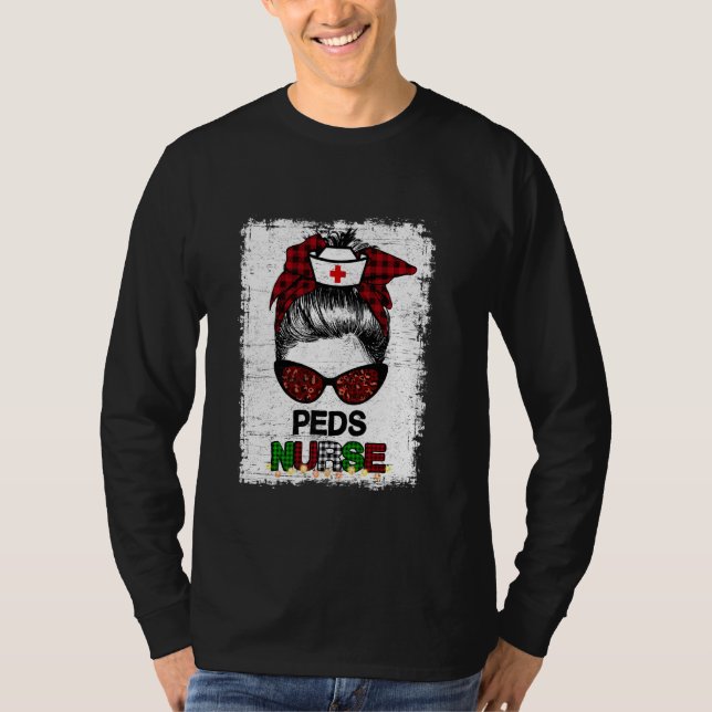Camiseta Enfermeira de Natal Papais noeis de Peds de Amor M (Frente)