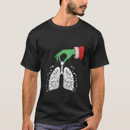 Camiseta Enfermeira de Natal Terapeuta Respiratório Pulmão