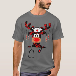 Camiseta Enfermeira de Natal Xadrez de Enfermeira NICU RN L