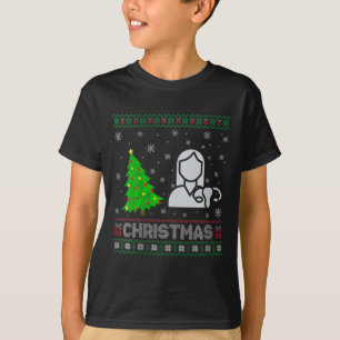 Camiseta Enfermeira de Ob Enfermeira de Xmas Iluminação Fei