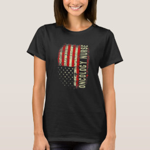 Camiseta Enfermeira de Oncologia 4 de Julho Bandeira dos EU