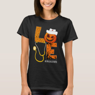 Camiseta Enfermeira de Oncologia Ama Enfermeira Vida Hallow