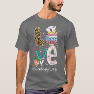 Camiseta Enfermeira de Oncologia Enfermeira Leopard Easter