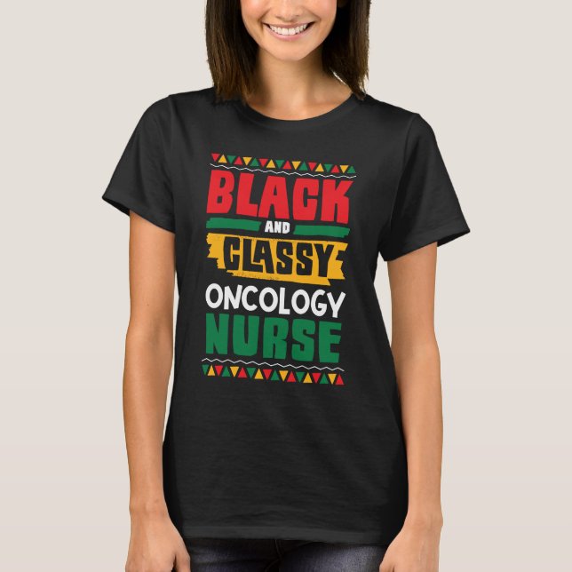 Camiseta Enfermeira de Oncologia Negra-Americana Africana e (Frente)