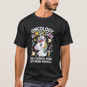 Camiseta Enfermeira de Oncologia Unicórnio Magico Arco-íris