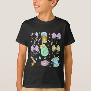 Camiseta enfermeira de Páscoa coquete laço estetoscópio ovo