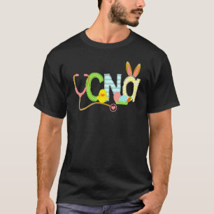 Camiseta Enfermeira de Páscoa Fofa Rn Cna Orelhas de Coelho