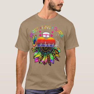 Camiseta Enfermeira de paz Enfermeira de girassol tenra cor
