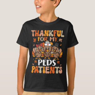 Camiseta Enfermeira de Peds agradecida Ação de Graças à Tur