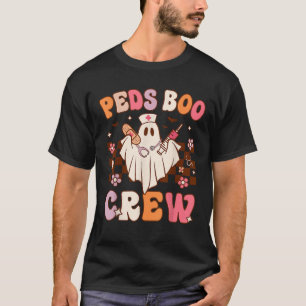 Camiseta Enfermeira de Peds Boo Tripulação Retroativa Nurs
