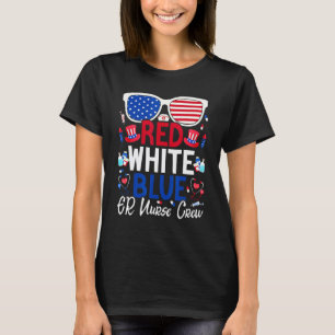 Camiseta Enfermeira de Pronto Socorro 4 de Julho Vermelho B