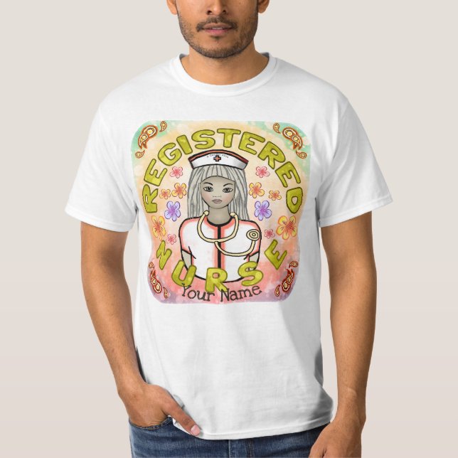 Camiseta enfermeira de RN trabalhando (Frente)